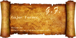 Gajer Ferenc névjegykártya